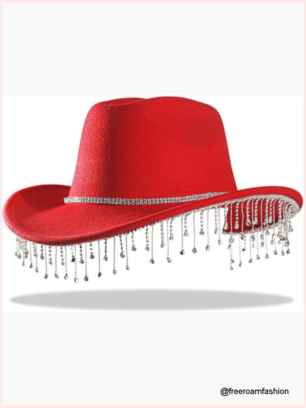 Cowboy Hats Sparkly Rhinestone Glitter Cowgirl Hat with Short Tassels